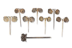 A GROUP OF EIGHT SILVER HAIR PINS