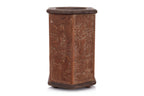 A HEXAGONAL BAMBOO AND HARDWOOD BRUSHPOT