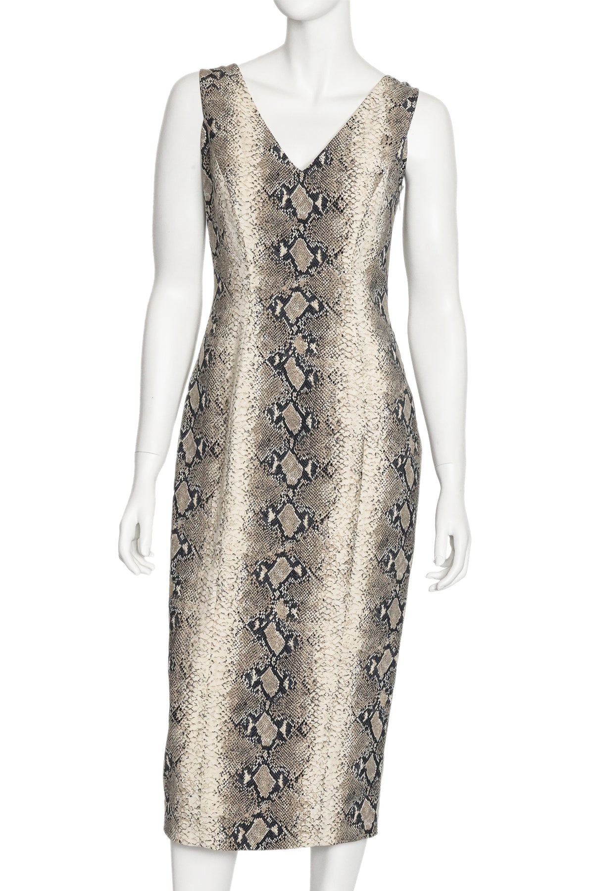JOHN GALLIANO - A SNAKE-PRINT SLEEVELESS DRESS