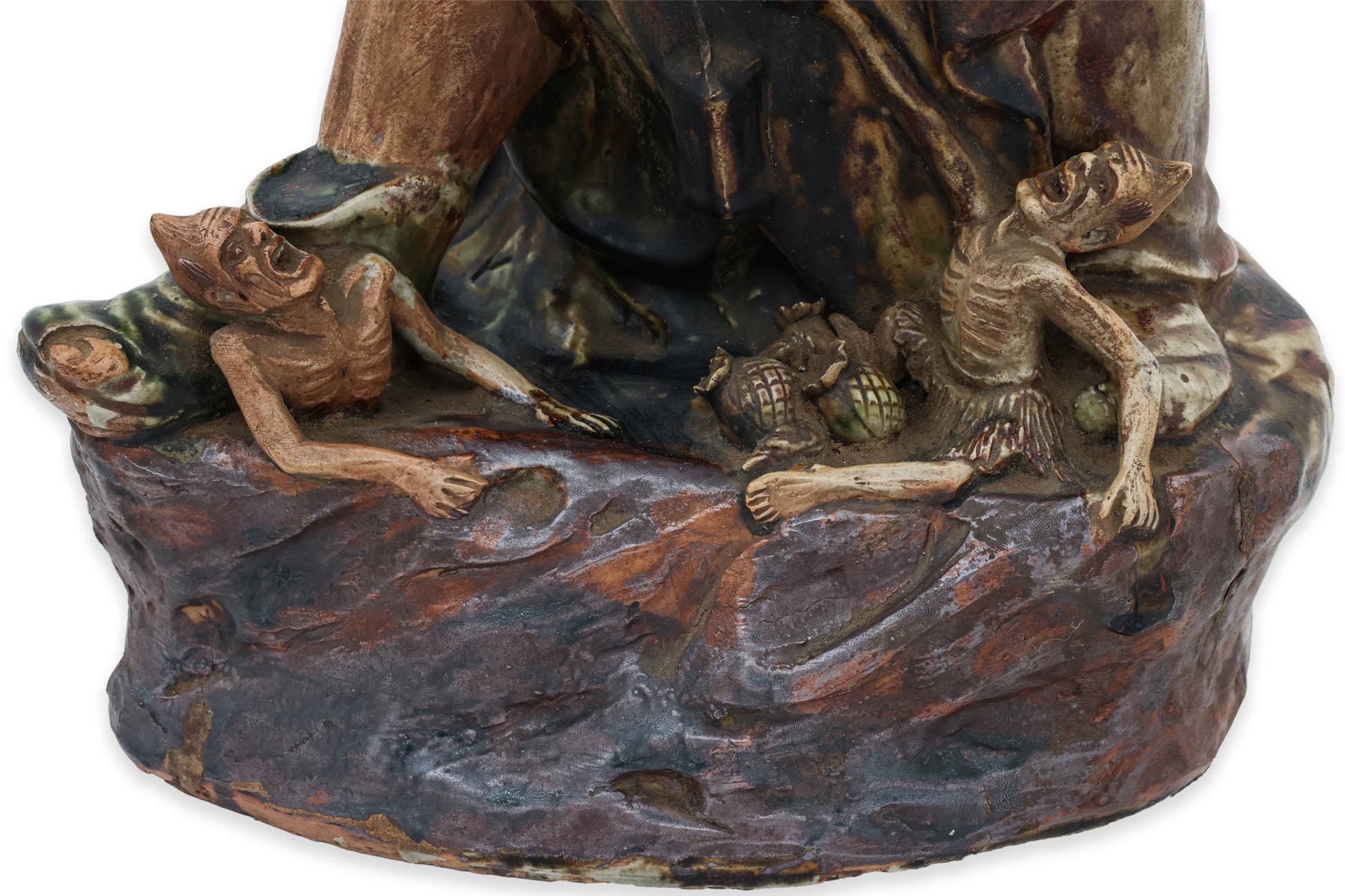 A LARGE SHIWAN POTTERY FIGURE OF ZHONG HUI