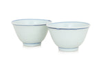 A PAIR OF SMALL CHINESE BLUE AND WHITE CHRYSANTHEMUM BOWLS