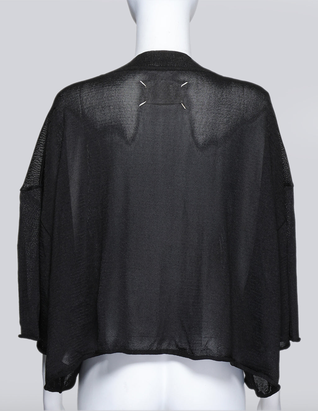 MAISON MARTIN MARGIELA - A SHEER BLACK CROPPED SHIRT