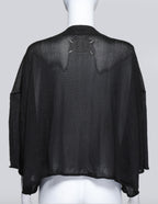MAISON MARTIN MARGIELA - A SHEER BLACK CROPPED SHIRT