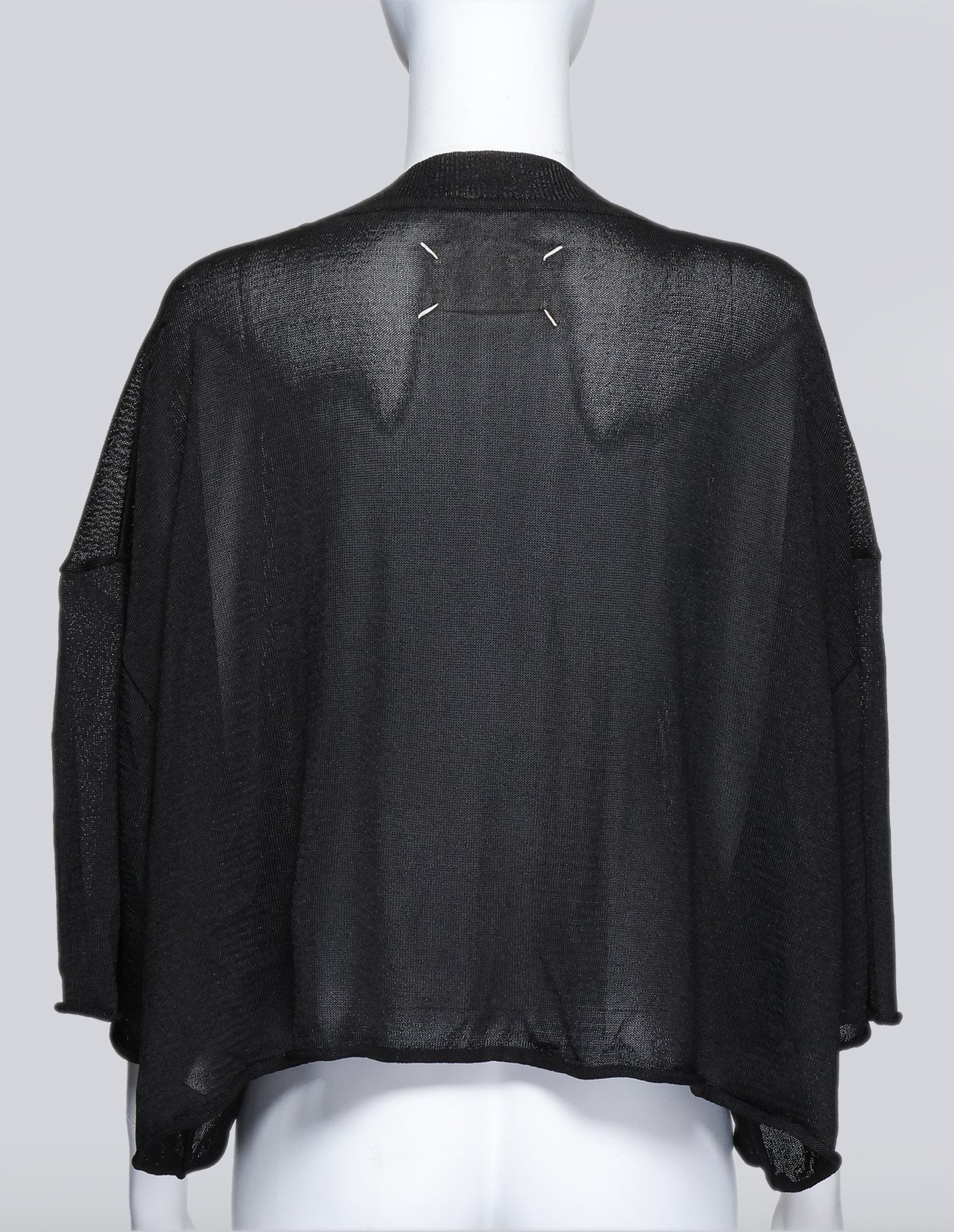 MAISON MARTIN MARGIELA - A SHEER BLACK CROPPED SHIRT