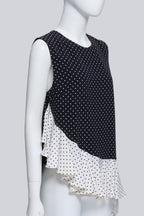 J.W.ANDERSON - A BLACK AND WHITE POLKA DOT RUFFLED TOP