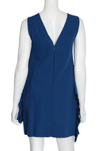 MSGM - A BLUE SLEEVELESS DRESS WITH RUFFLE DETAIL