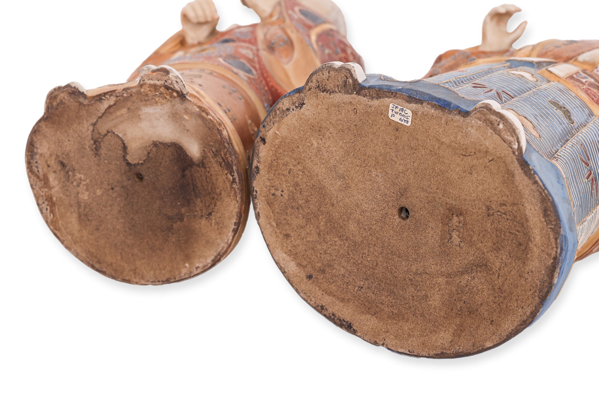 A LARGE PAIR OF KUTANI WARE TAKASAGO FIGURES