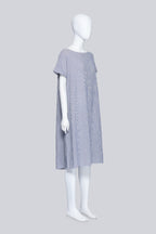 LOEWE - A WHITE AND BLUE STRIPED SHIFT DRESS