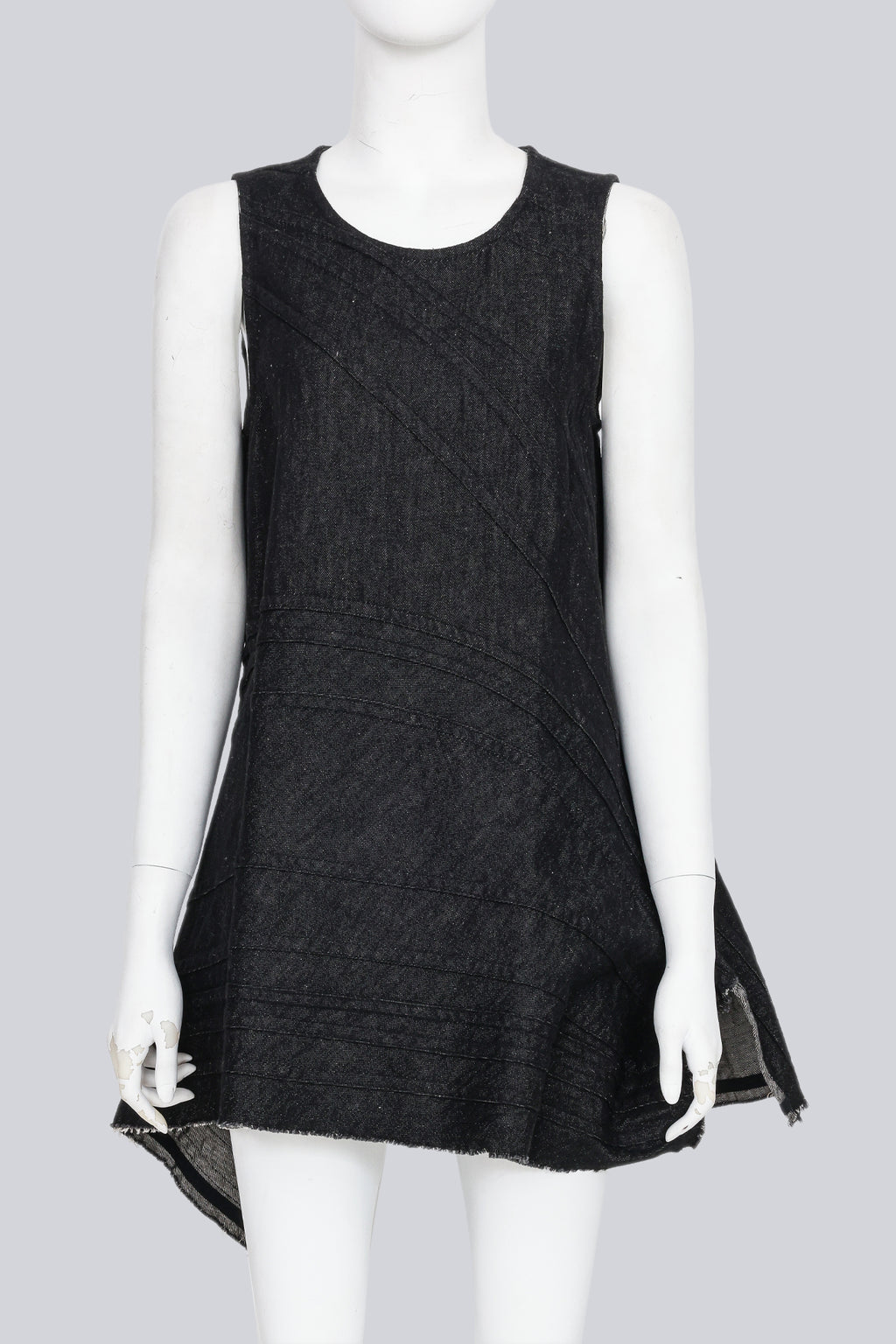 JUNYA WATANABE COMME DES GARCONS DENIM - A 2016 DARK WASH ASYMMETRICAL SHIFT DRESS