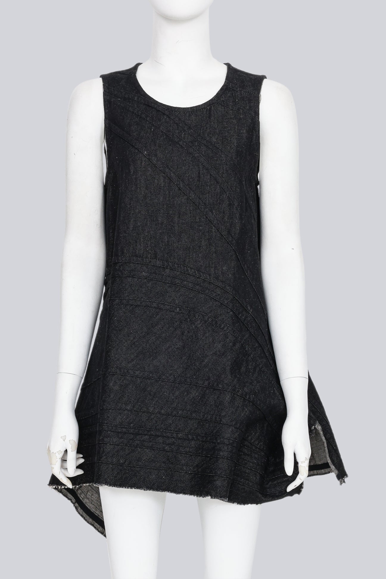 JUNYA WATANABE COMME DES GARCONS DENIM - A 2016 DARK WASH ASYMMETRICAL SHIFT DRESS