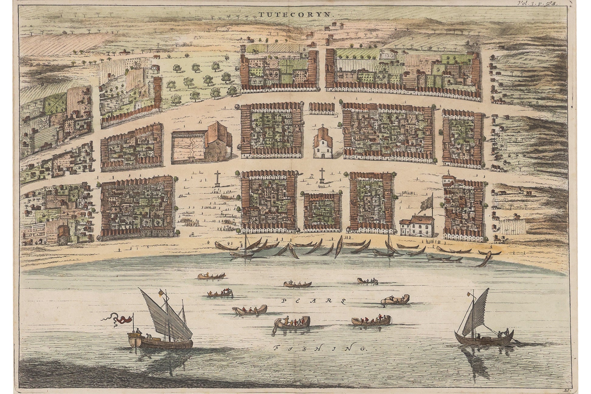 A GROUP OF FOUR ENGRAVINGS OF INDIAN TOWNS AND FORTS, JOHAN NIEUHOFF, 1732