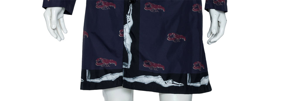 DRIES VAN NOTEN - A PURPLE LOBSTER & MARILYN MONROE PRINT COAT