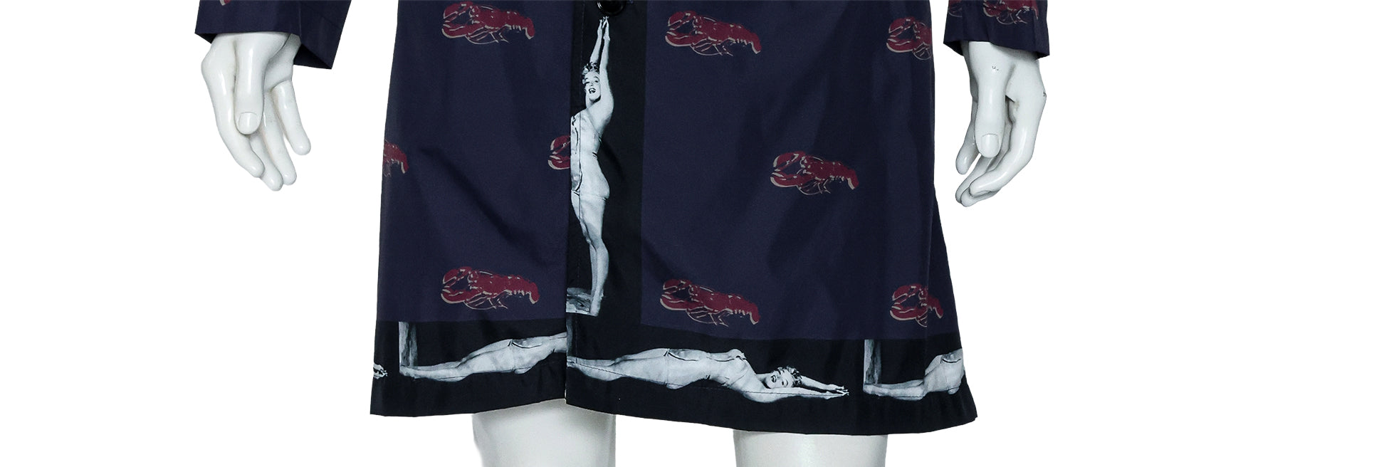 DRIES VAN NOTEN - A PURPLE LOBSTER & MARILYN MONROE PRINT COAT