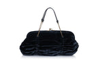 MIU MIU - A BLACK VELVET CLUTCH PURSE