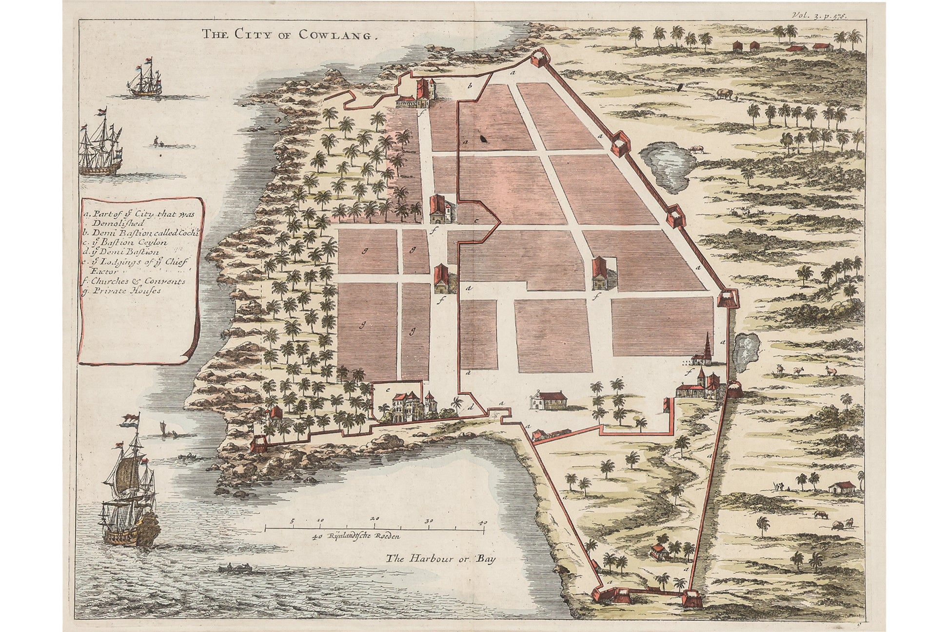 A GROUP OF THREE ENGRAVINGS OF INDIAN TOWNS AND FORTS, JOHAN NIEUHOFF, 1732