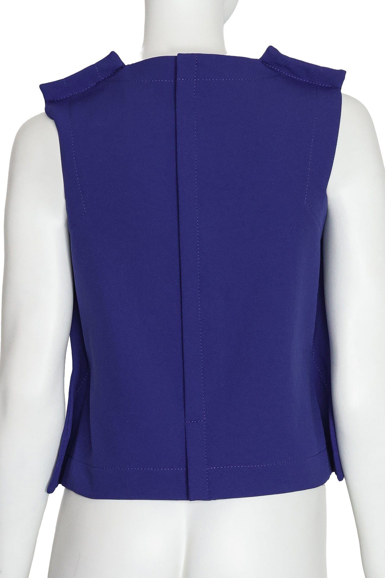 COMME DES GARÇONS - A BLUE POLYESTER SLEEVELESS TOP, 2012