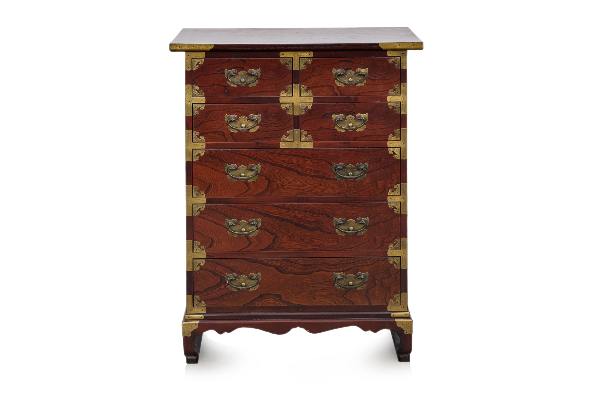 A KOREAN ELM CHEST OF DRAWERS