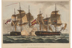 A GROUP OF SIX HAND-COLOURED ENGRAVINGS OF NAVAL BATTLES, JAMES JENKINS, C. 1830