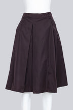 PRADA - A BROWN IRIDESCENT A-LINE MIDI SKIRT