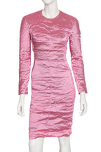 CARVEN - A PINK LONG SLEEVE FAILLE DRESS