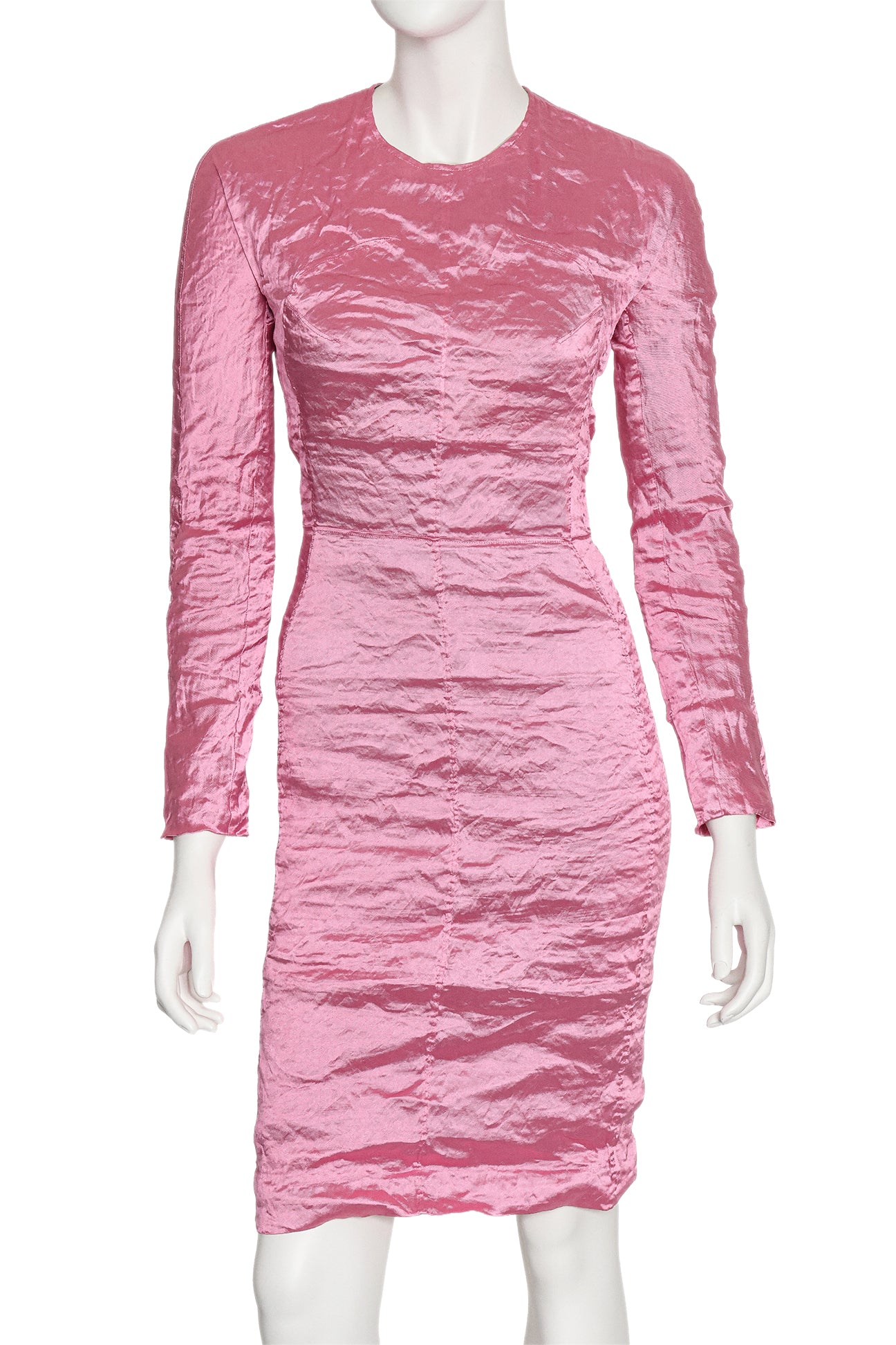 CARVEN - A PINK LONG SLEEVE FAILLE DRESS