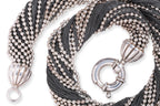TIFFANY & CO - A SILVER TORSADE MULTI STRAND  NECKLACE