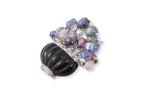 A MULTI-GEM 'FLOWER BASKET' PENDANT BROOCH