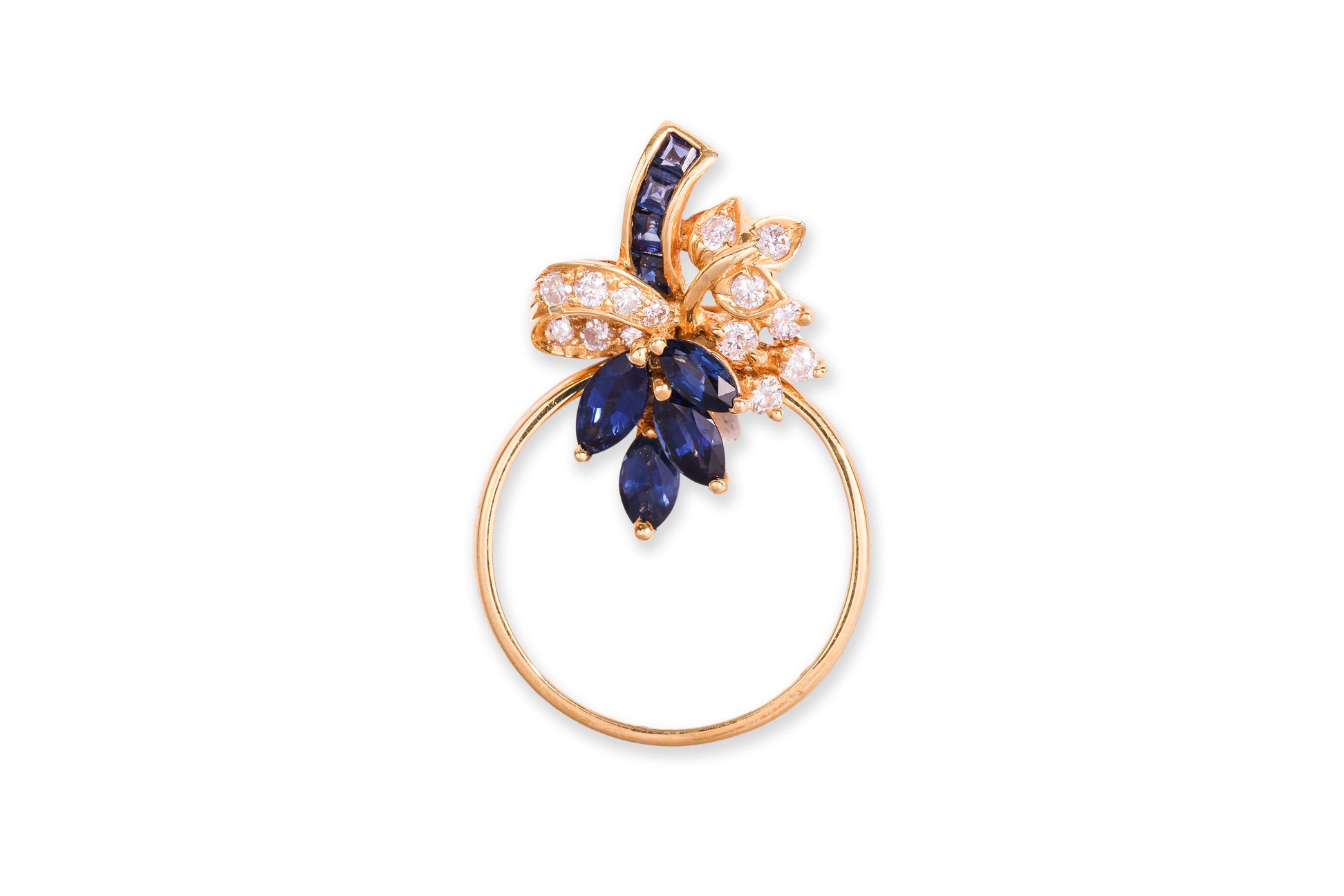 A SAPPHIRE AND DIAMOND PENDANT RING CONVERTIBLE