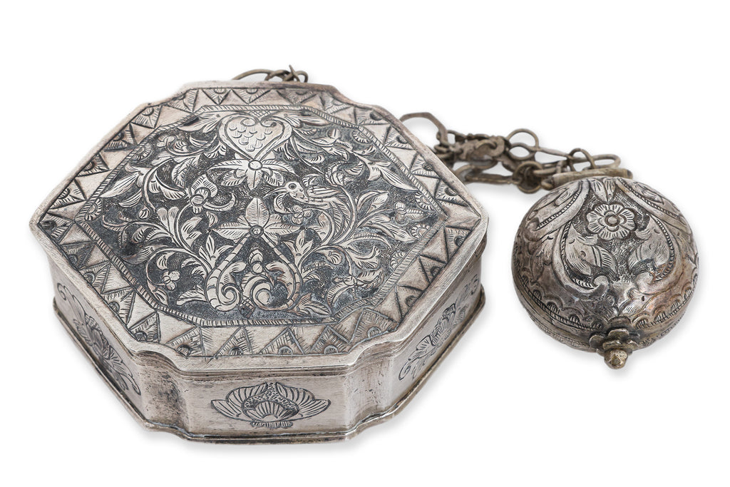 TWO SILVER 'CHELPA' SIREH & LIME BOXES
