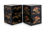 TWO JAPANESE JUBAKO LACQUER STACKING BOXES