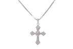 A DIAMOND 'CROSS' PENDANT ON CHAIN