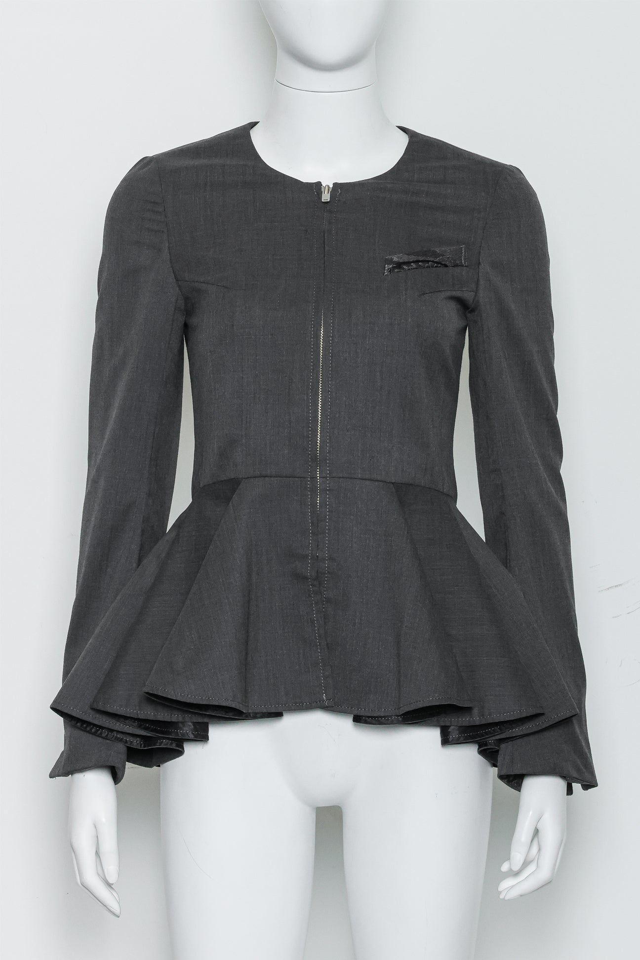MIHARA YASUHIRO - A GREY PEPLUM JACKET