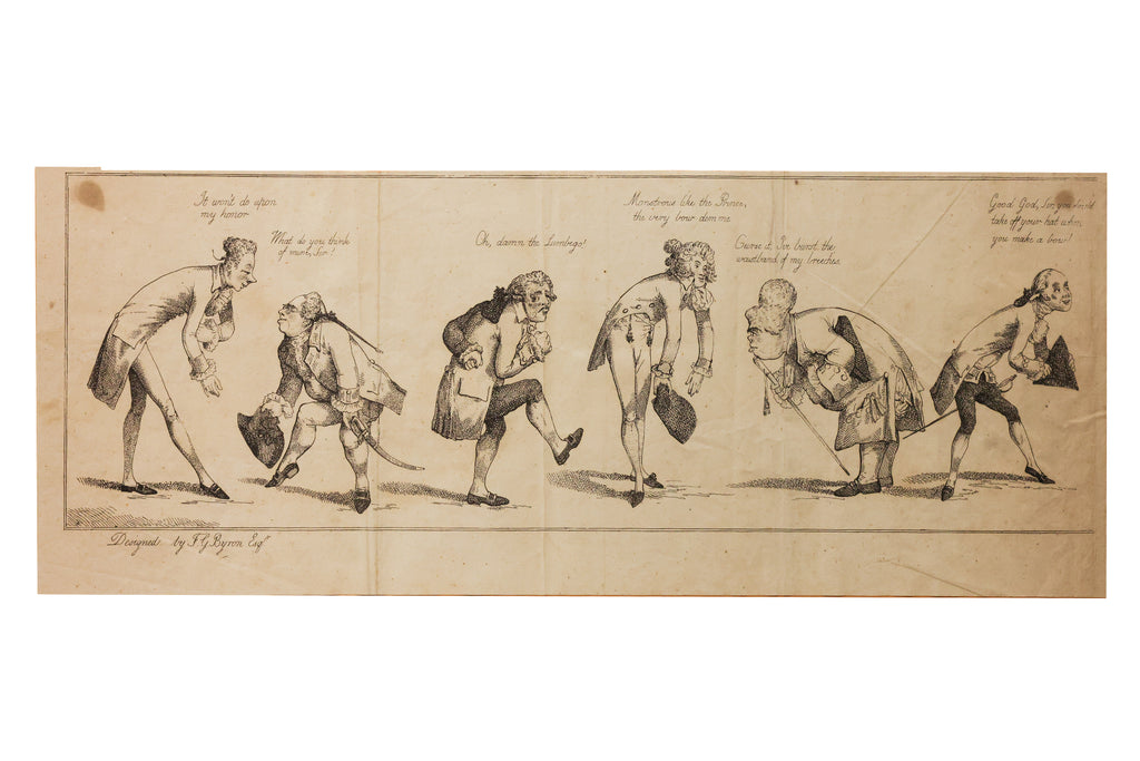 THE PRINCE'S BOW - A SET OF THREE SATIRICAL PRINTS