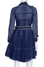 SACAI - A BLUE CUTWORK LACE TRENCH COAT, SPRING RTW 2012