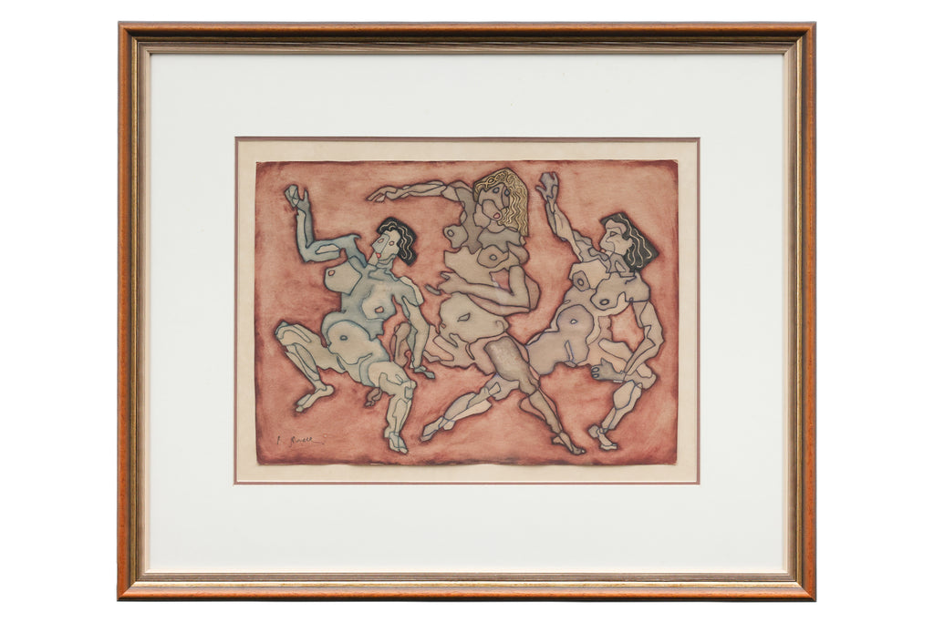 ATT. TO PIT MORELL (GERMAN B.1939) - THREE DANCING FEMALE FIGURES