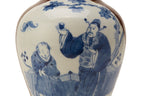 A BATAVIAN STYLE BLUE AND WHITE BALUSTER VASE