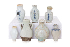 A GROUP OF SEVEN MINIATURE PORCELAIN BOTTLES