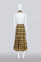 EASTON PEARSON - A LIME PATTERNED SKIRT WITH MATCHING BELT