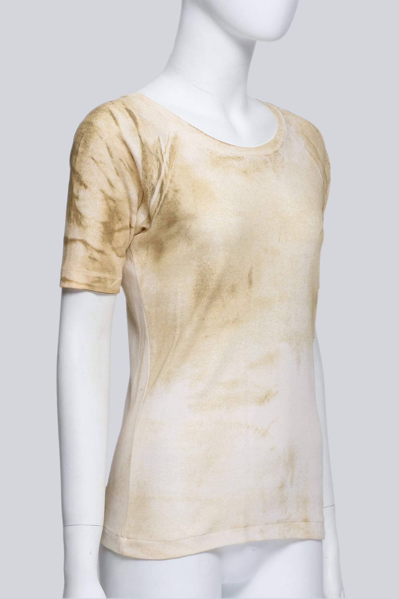MAISON MARTIN MARGIELA - A COTTON DISTRESSED 'STAIN' PRINT T-SHIRT