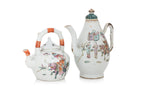 TWO FAMILLE ROSE TEAPOTS