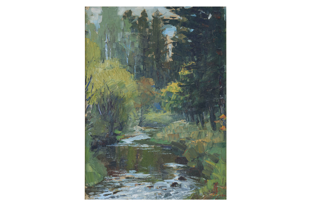 ZHOU YUWEI (CHINESE, B.1937) - RIVER LANDSCAPE, 1980