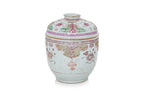 A LARGE POLYCHROME ENAMELLED BOWL AND COVER