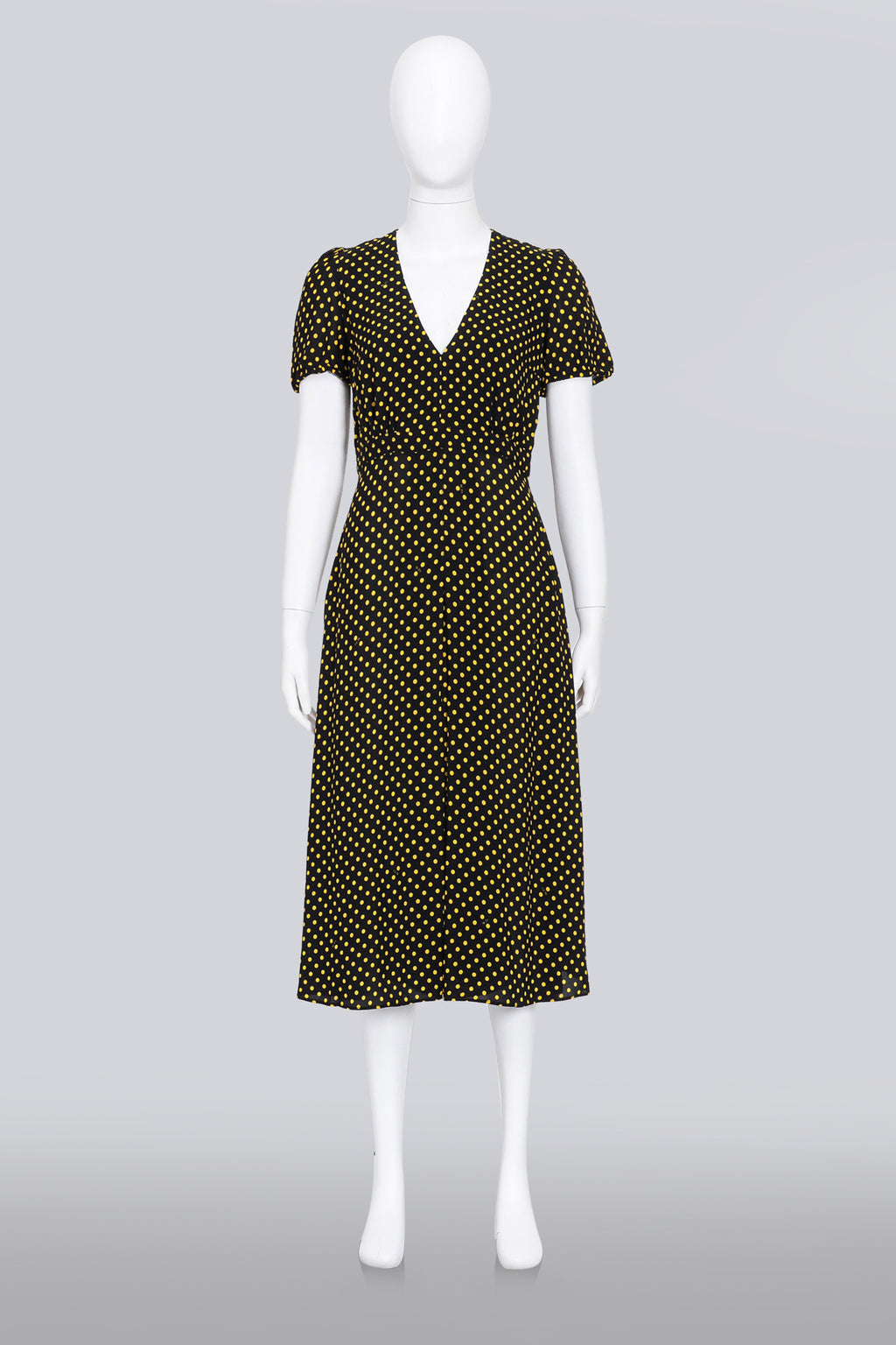 N*21 - A BLACK DRESS WITH YELLOW POLKA DOTS
