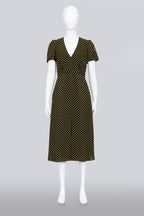 N*21 - A BLACK DRESS WITH YELLOW POLKA DOTS