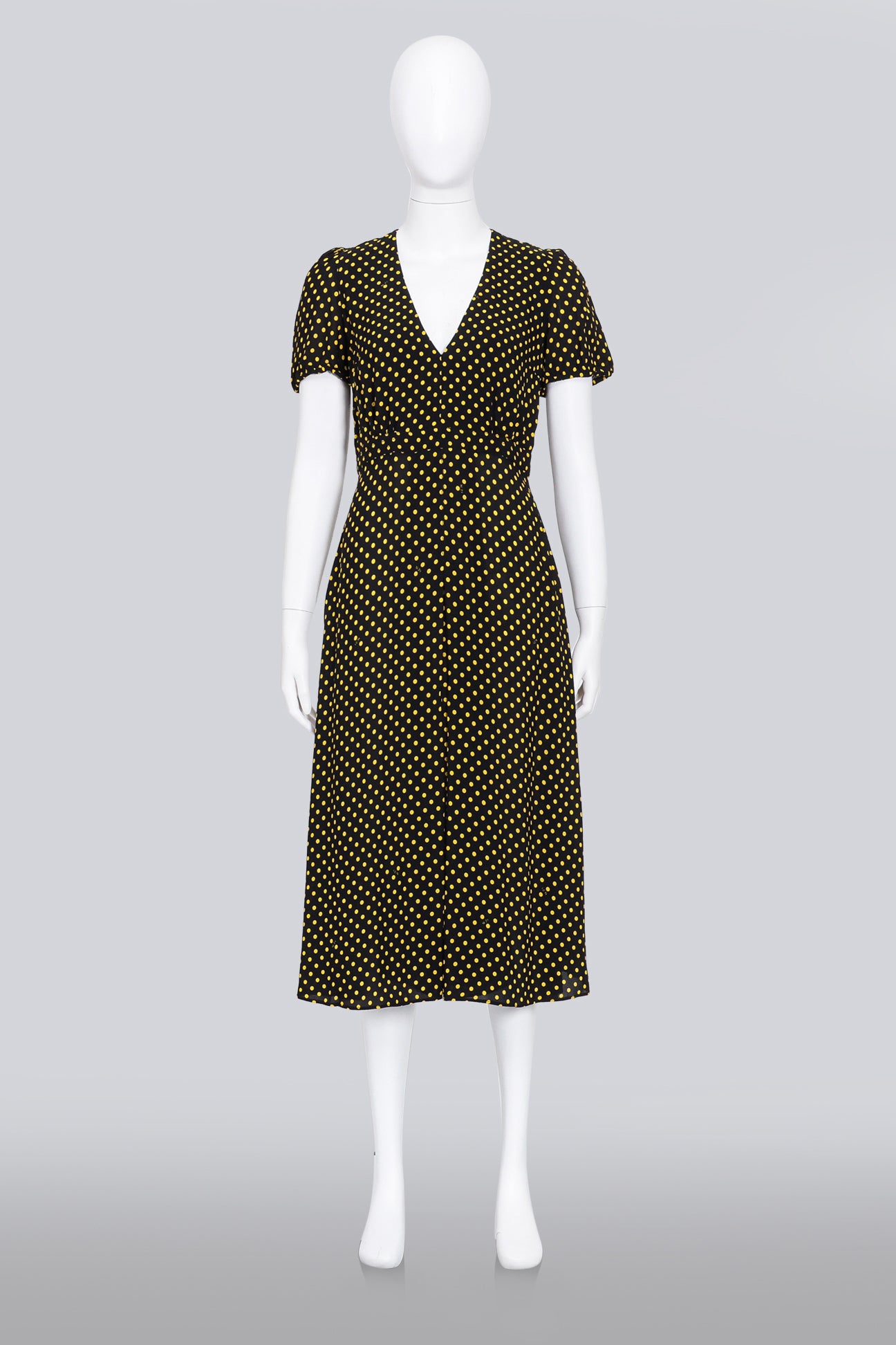 N*21 - A BLACK DRESS WITH YELLOW POLKA DOTS