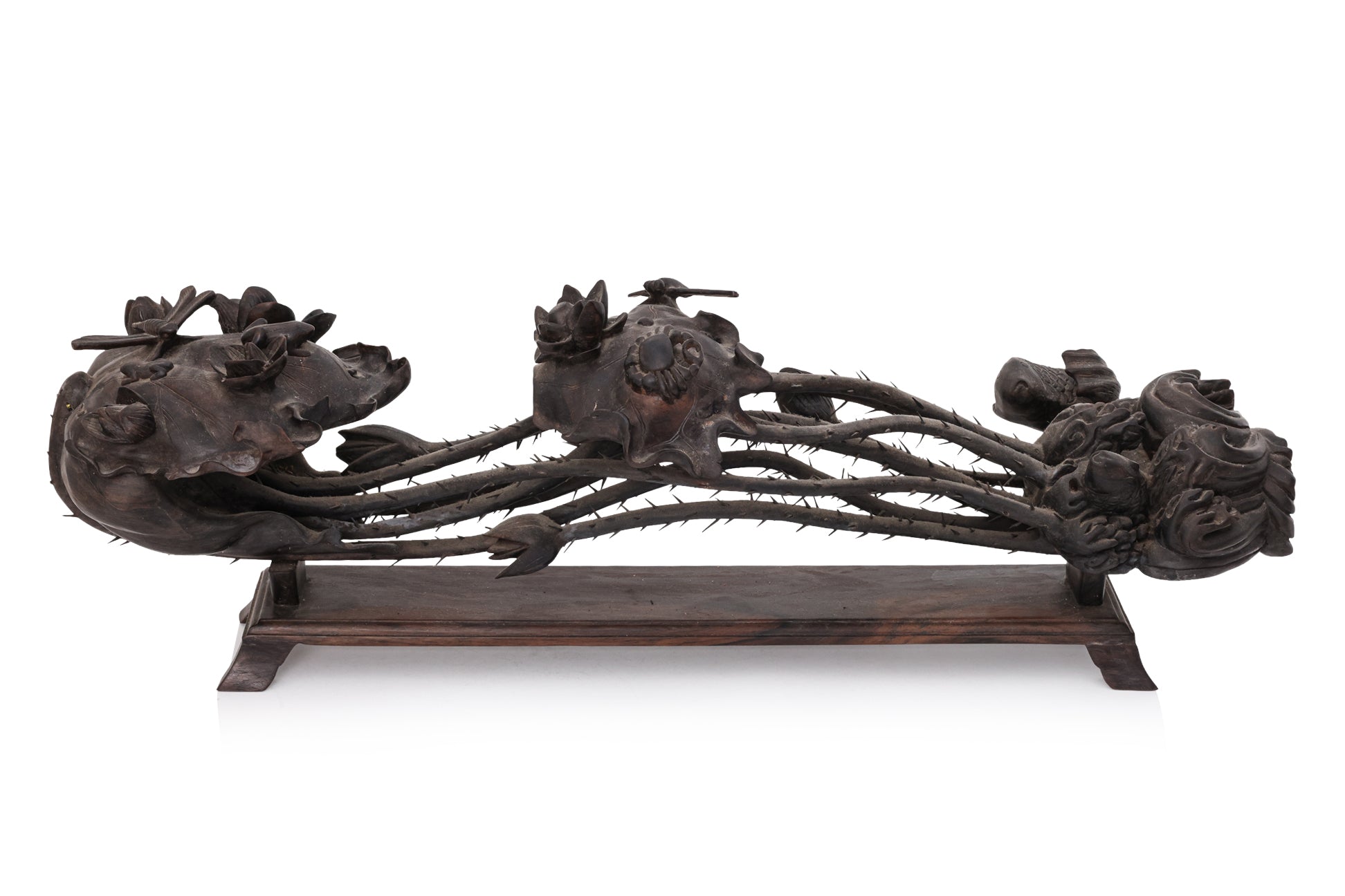A CHINESE CARVED HARDWOOD RUYI SCEPTRE