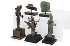 A GROUP OF FIVE SOUTH EAST ASIAN CAST METAL FIGURES