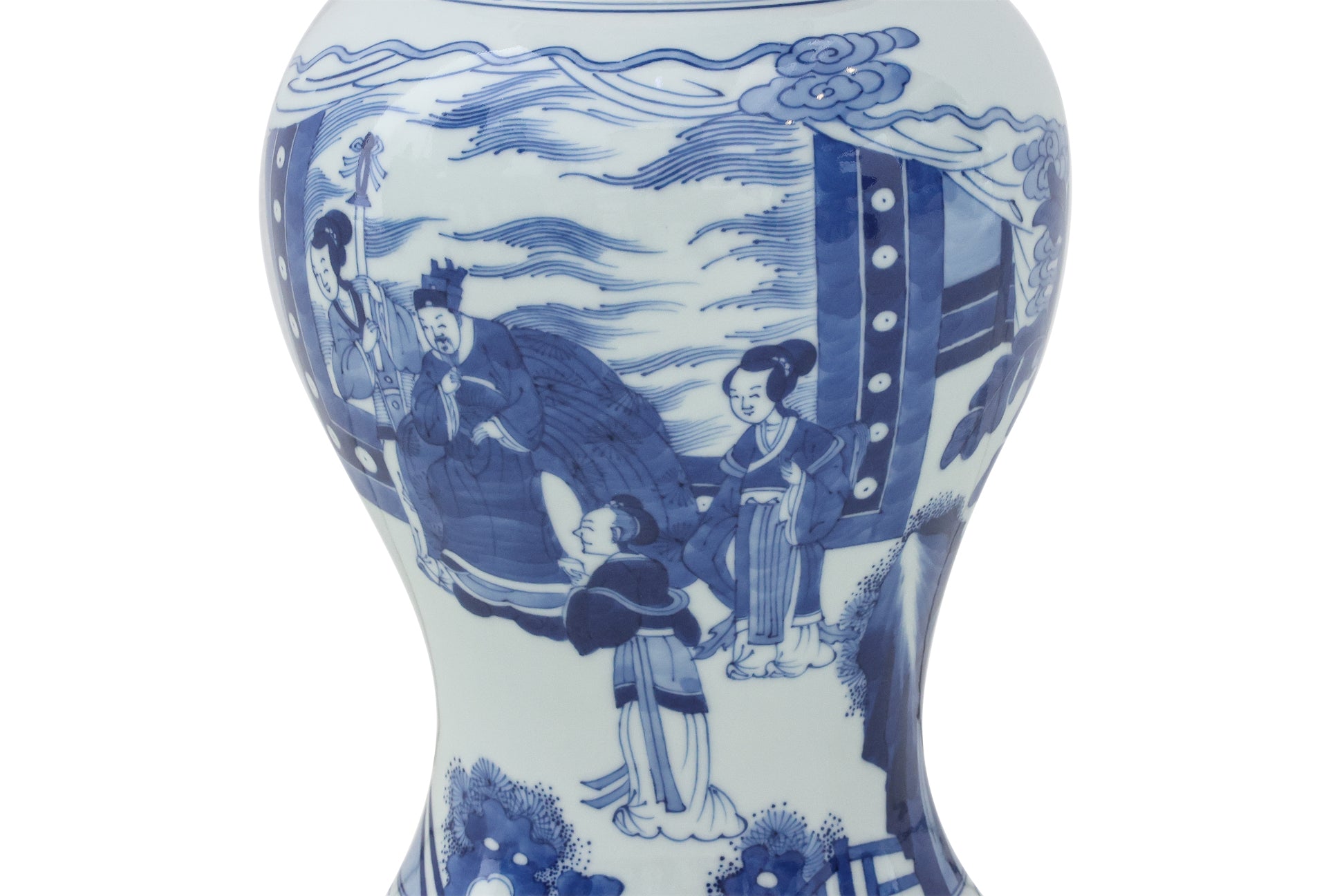 A BLUE AND WHITE GU-FORM VASE