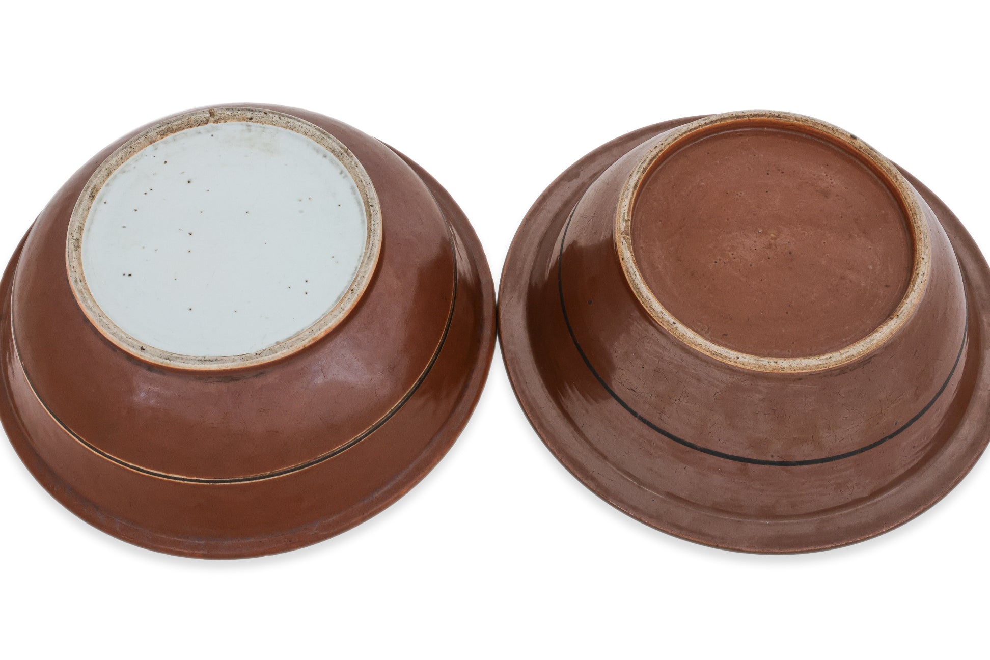 TWO LARGE BLUE AND WHITE 'SWEET PEA' BOWLS