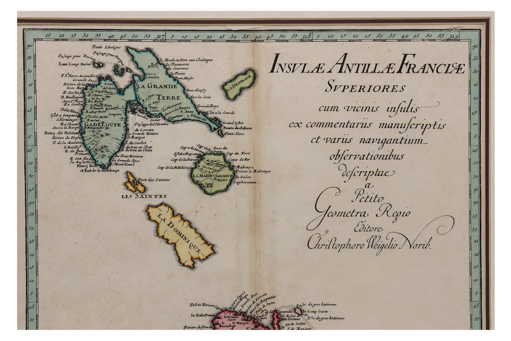 INSULAE ANTILLAE FRANCIAE SUPERIORES & INFERIORES, CHRISTOPHER WEIGEL, C. 1718